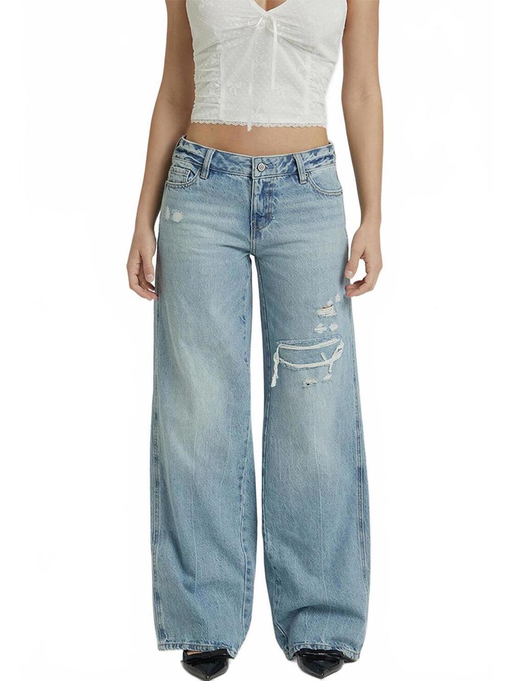 Pacsun Casey Low Rise Baggy Jeans Ripped Indigo NWT Size 24